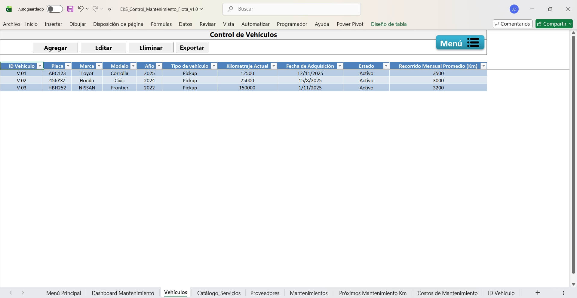 Dashboard de mantenimiento de flota — vista 3